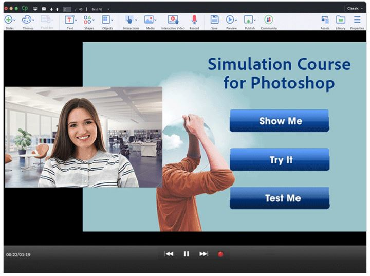 screenshot of Adobe Captivate